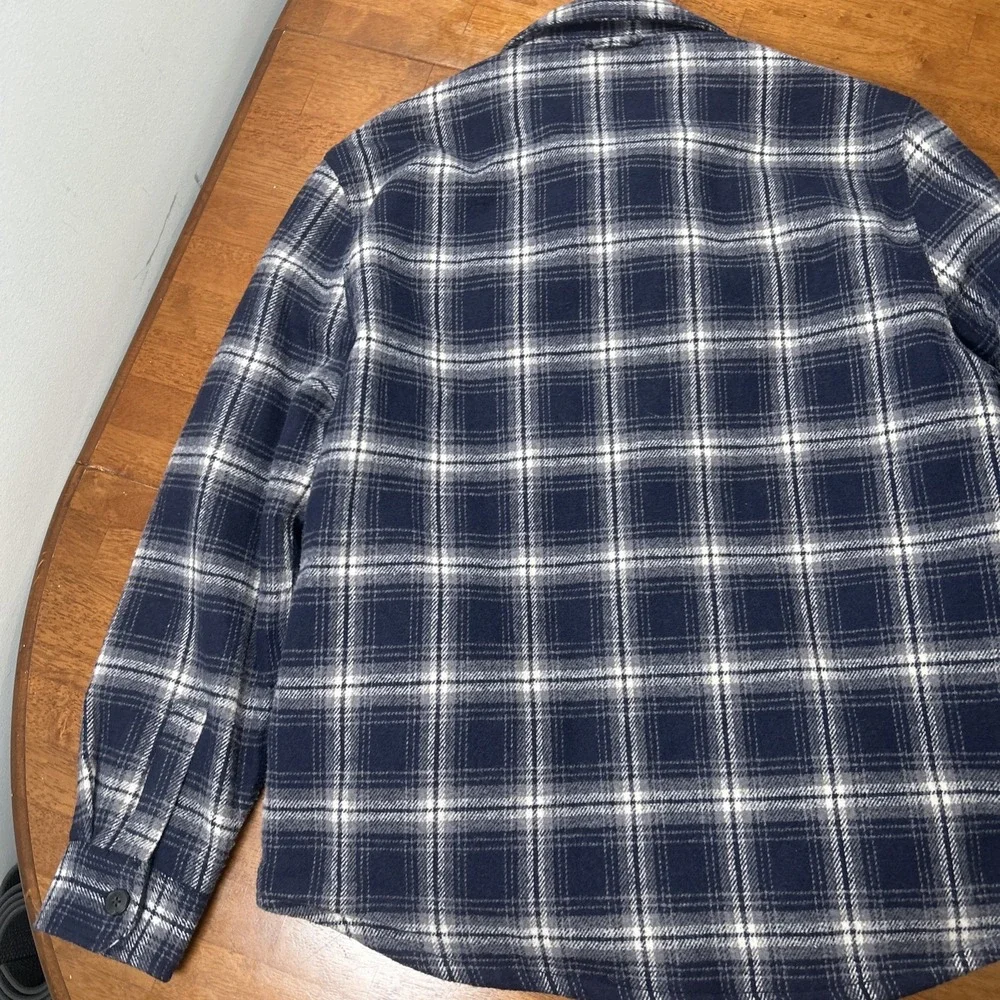 Jachs New York Flannel Shirt Jacket Men's Size Large Heavy Weight Blue